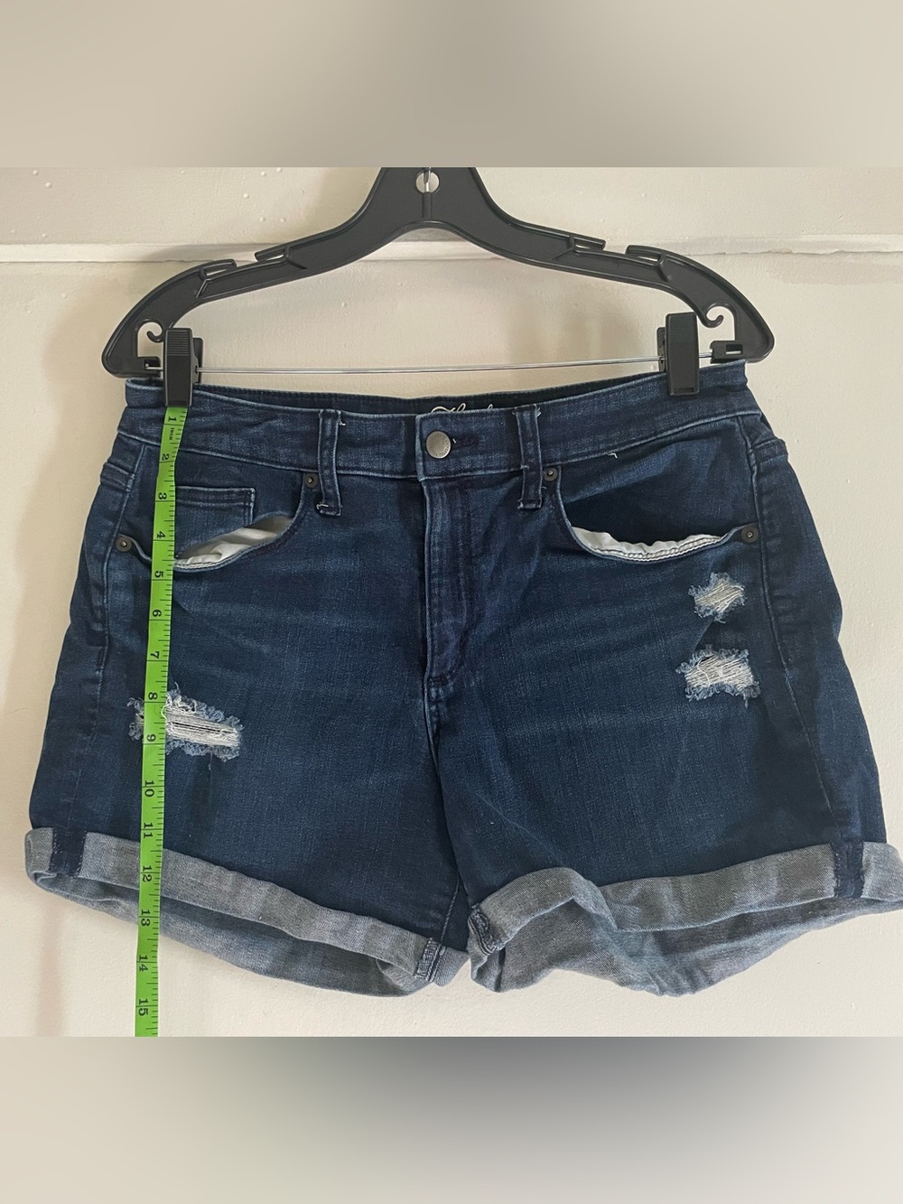 Universal Thread Dark Indigo Distressed Jean Shorts